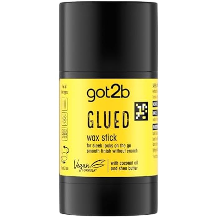 got2b Glued Wax Stick 50g, Long-Lasting Styling Wax Stick, Clear Hair Wax Stick for Slick Looks On the Go, Non-Greasy Hair Pomade to Tame Flyaways, Strong Hold, Vegan Formula* - Image 1